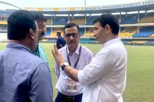 मंत्री श्री पटवारी द्वारा भारत-बांग्लादेश क्रिकेट मैच की व्यवस्थाओं का निरीक्षण