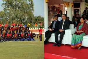 राज्यपाल की उपस्थिति में  "बीटिंग द रिट्रीट" सम्पन्न