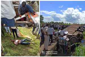 भीषण हादसा :अनियंत्रित ट्रक जामनी नदी में गिरा ,चालक की दर्दनाक मौत