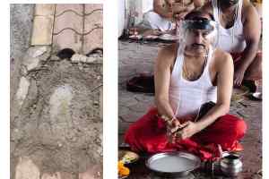 भाजपा के महापौर दावेदार को मुँह चिढ़ा रहा घर के सामने स्टार्म वाटर लाइन का गड्ढा
