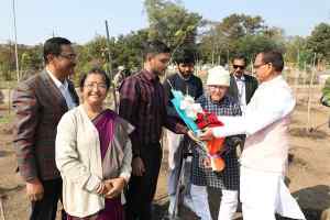 मुख्यमंत्री श्री चौहान ने कदंब, नीला गुलमोहर और जंगल जलेबी के पौधे लगाये