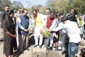 मुख्यमंत्री श्री चौहान ने समाजसेवियों, मीडिया कर्मियों और नागरिकों के साथ पौधे लगाए