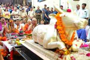 समुचित जल-वृष्टि के लिये मुख्यमंत्री श्री चौहान ने महाकाल मंदिर में किया महारूद्र अनुष्ठान
