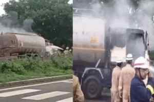 भोपाल के भौरी बायपास पर एथेनॉल से भरे टैंकर में लगी आग, समय रहते टला बड़ा हादसा