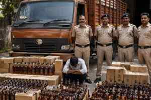 महलारगंज पुलिस की बड़ी कार्रवाई: लाखों की शराब से भरा आयशर वाहन जब्त, चालक गिरफ्तार